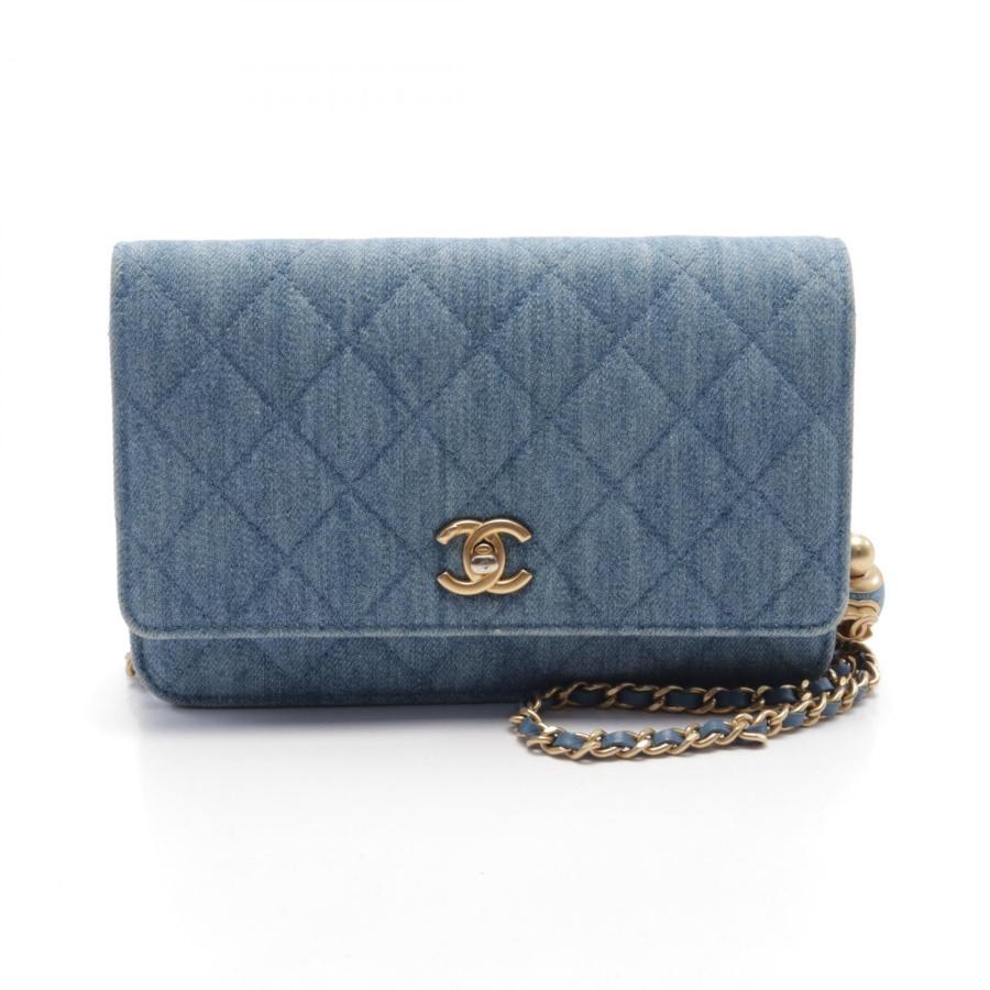 CHANEL シャネル マトラッセ ブランドオフ デニム ショルダーバッグ 
