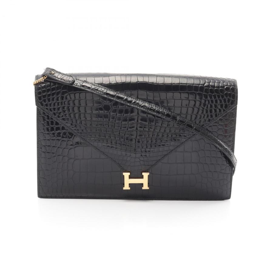 ◆美品◆ 希少 HERMES エルメス バングル クロコダイル レザー ブラック HERMES エルメス リディ ブランドオフ エキゾチックレザー