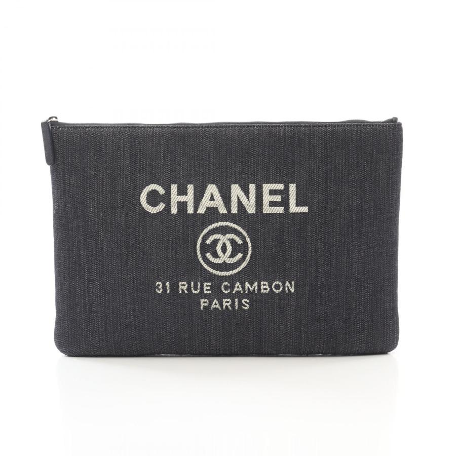 CHANEL ドーヴィルクラッチバッグデニム