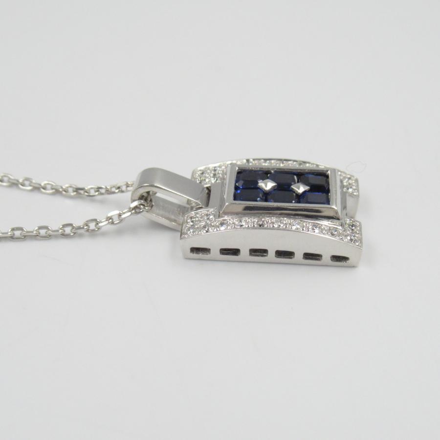 サファイア ネックレス | K18ホワイトゴールド | 中古A品| レディース 