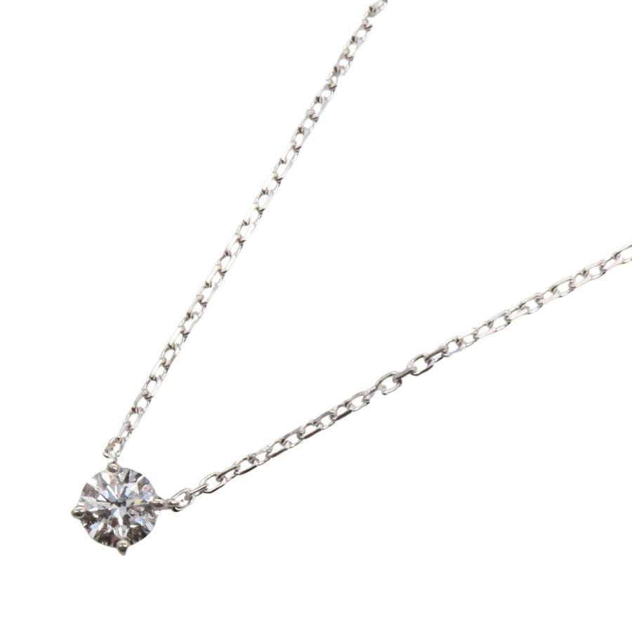 ホワイト ゴールド カルティエ ネックレス 一粒ダイヤ Cartier 
