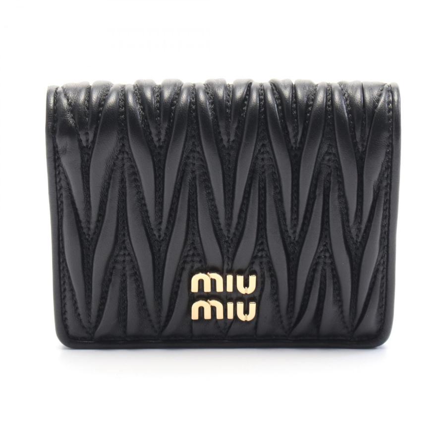 ミュウ MATELASSE マテラッセ ブランドオフ Miu レザー 二つ折り財布  