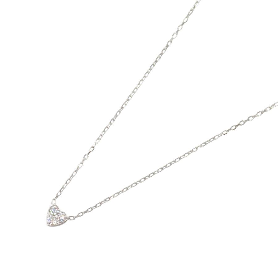 カルティエハート ネックレス 750 K18WG Cartier（カルティエ） ミニハート ダイヤ ネックレス ブランドオフ