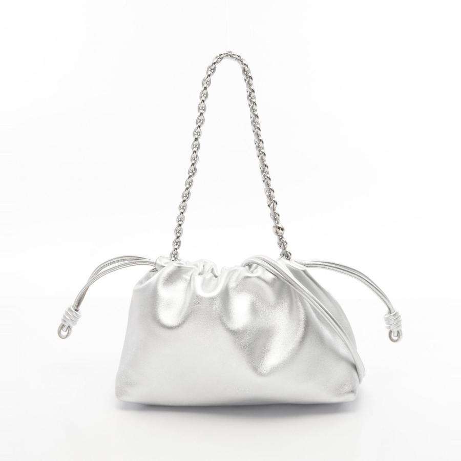 loewe 25ss フラメンコパース　ミディアム　シルバー LOEWE（ロエベ） フラメンコパース ミディアム ブランドオフ レザー