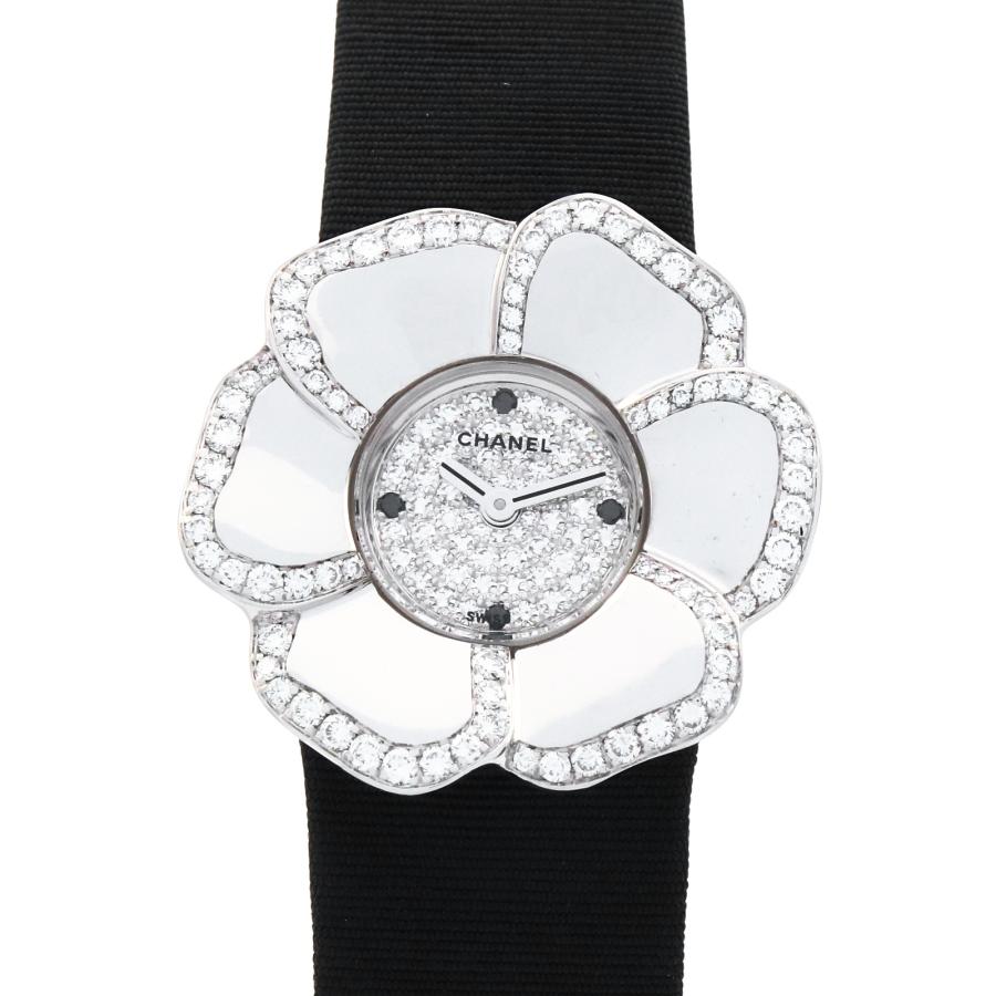シャネル CHANEL カメリア 腕時計 時計 K18WG（ホワイトゴールド） レザー ダイヤモンド レディース シルバー系 H1190 【中古】 CHANEL（シャネル） カメリア ブランドオフ CHANEL K18WG（ホワイト