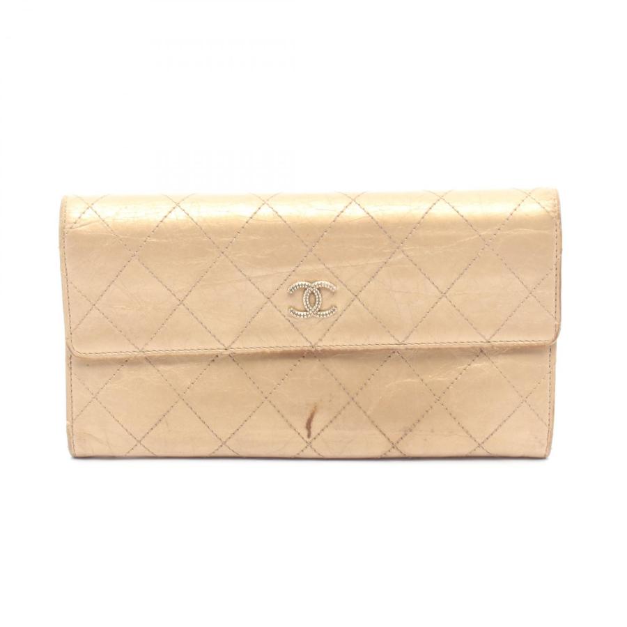 CHANEL シャネル マトラッセ ブランドオフ カーフ（牛革） 二つ折り長  