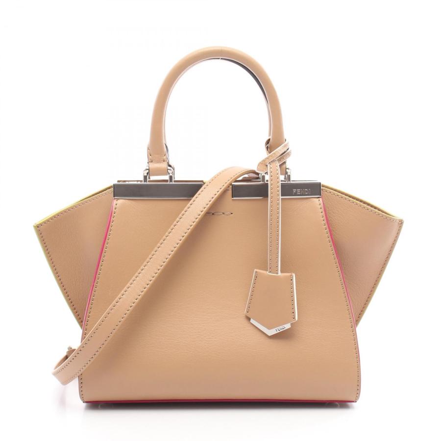 【極美品】フェンディ　プチトロワジュール　ハンドバッグ　2WAY　レザー　グレー FENDI - FENDI フェンディ トロワジュール 2WAY ハンドバッグ