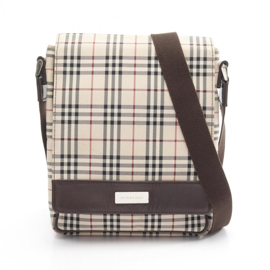 【美品】BURBERRY ノバチェック キャンバス レザー コンビ ショルダー BURBERRY（バーバリー） ノバチェック ブランドオフ キャンバス