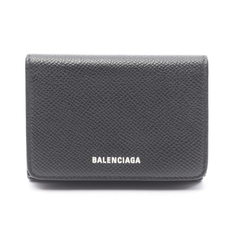 バレンシアガ BALENCIAGA VILLE ヴィル 三つ折り財布 財布 レザー レディース ブラック系 【中古】 BALENCIAGA（バレンシアガ） VILLE ヴィル ブランドオフ レザー 三