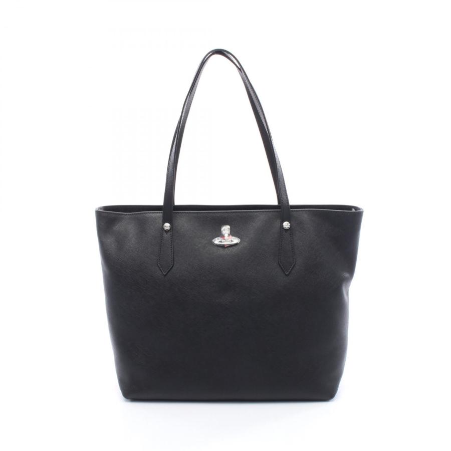 【美品】ヴィヴィアンウエストウッド トートバッグ レザー オーブ ロゴ 黒 ヴィヴィアンウエストウッド SHOPPER オーブ ブランドオフ Vivienne