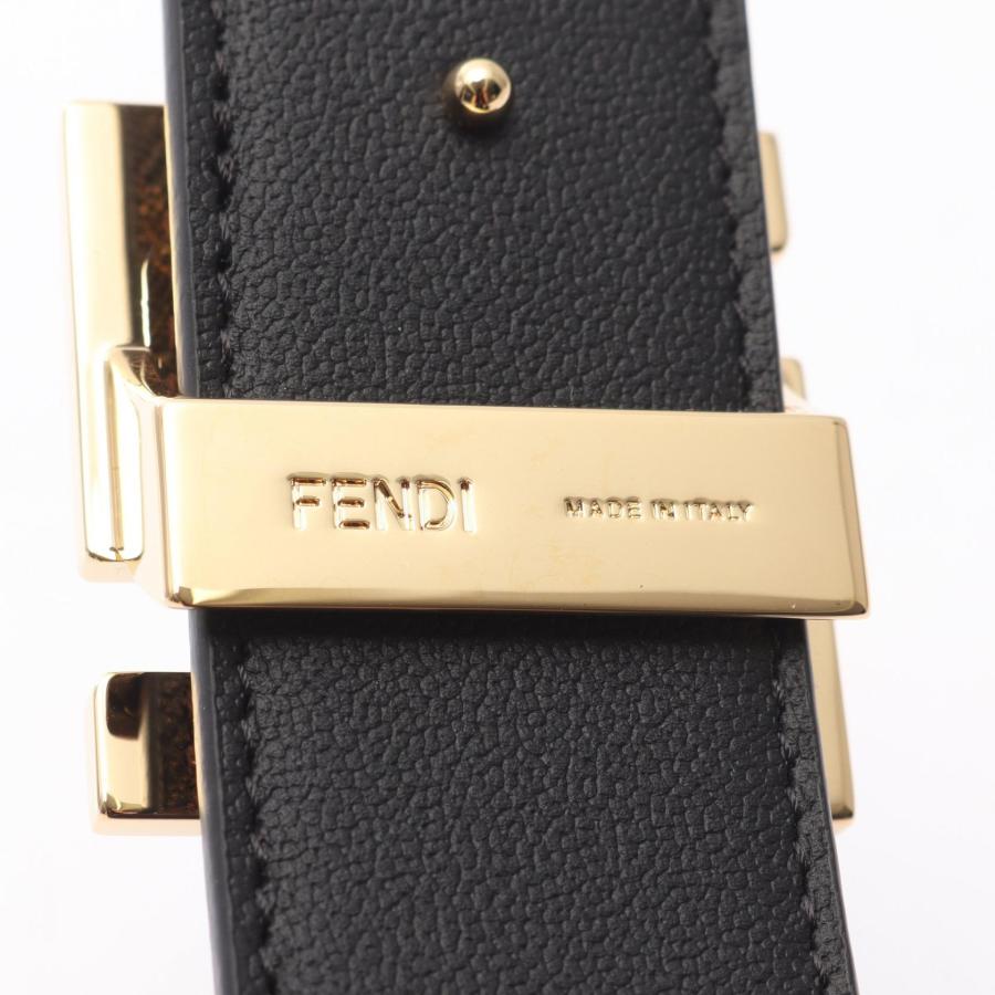 FENDI（フェンディ） FFスクエア ブランドオフ レザー ベルト レザー