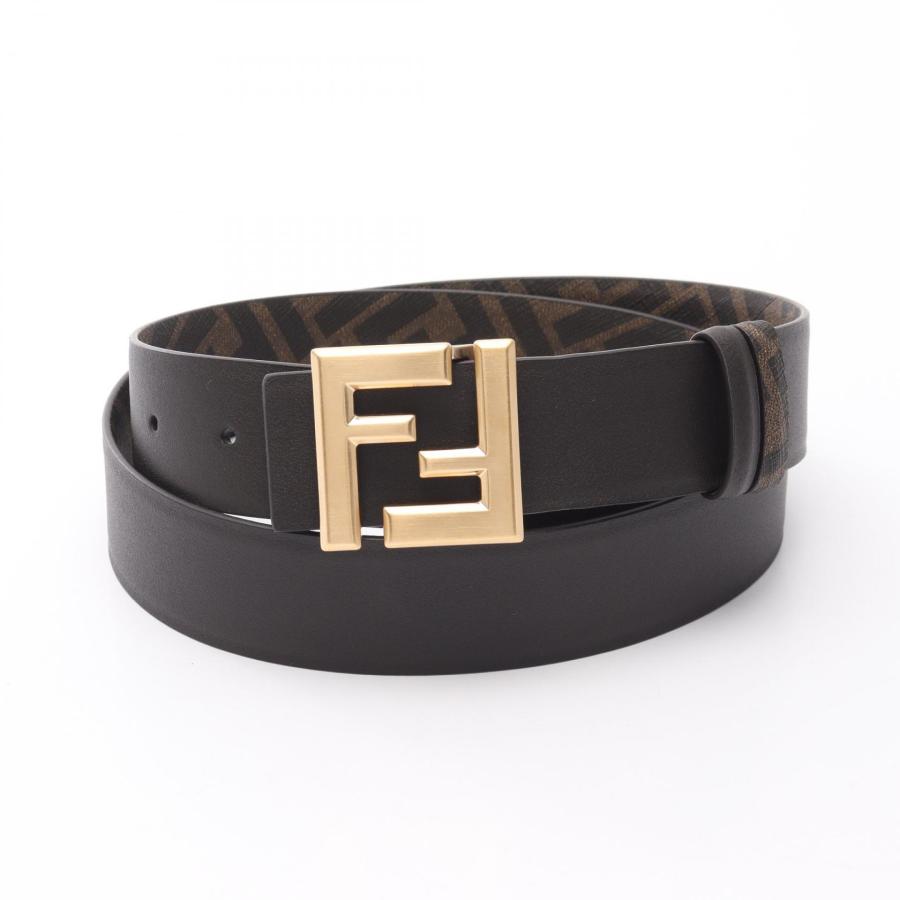 FENDI（フェンディ） FFロゴ バックル ブランドオフ レザー ベルト