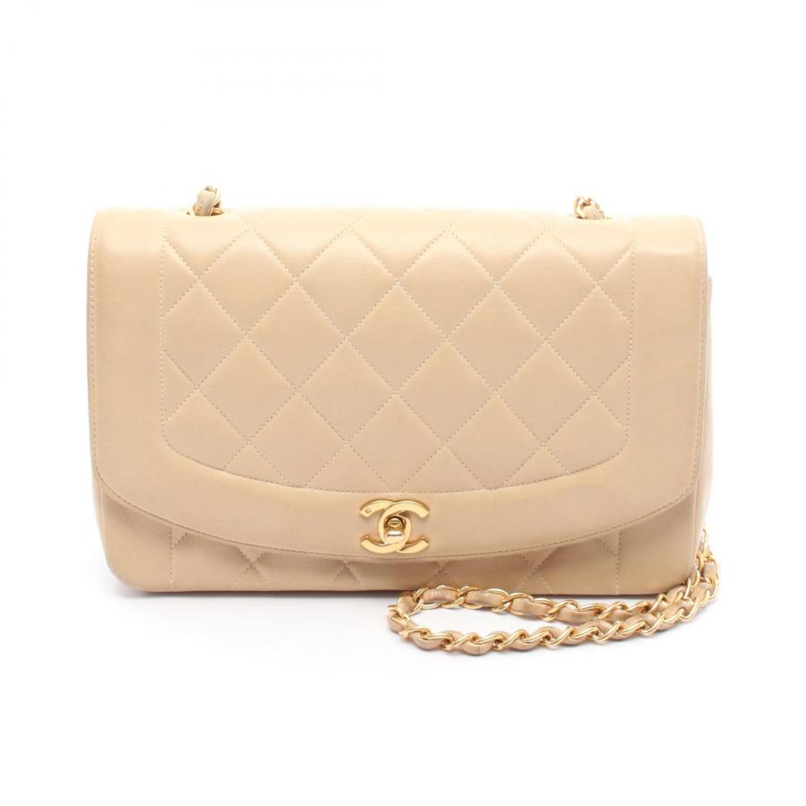 シャネル CHANEL マトラッセ ダイアナフラップ ショルダーバッグ バッグ ラムスキン（羊革） レディース ベージュ系 【中古】 CHANEL（シャネル） マトラッセ ダイアナフラップ ブランドオフ