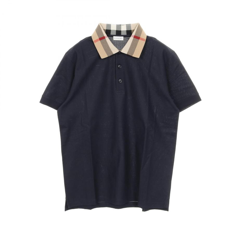 バーバリー　ポロシャツ　黒　Burberry Mサイズ　シンプル　チェック チェックカラー コットンポロシャツ (ブラック) | Burberry®公式サイト