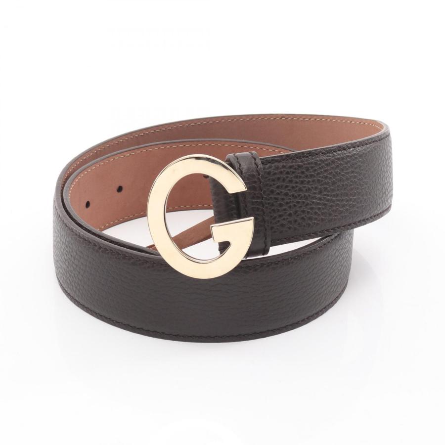GUCCI（グッチ） Gバックル ブランドオフ レザー ベルト 中古 メンズ