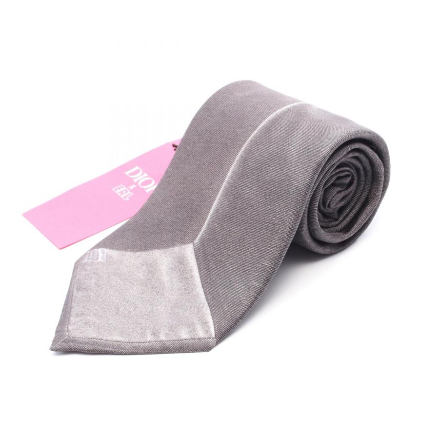 Christian Dior ディオール　グレー トロッターシルクネクタイ ディオール Diorロゴ ブランドオフ Dior シルク ネクタイ 中古 メンズ