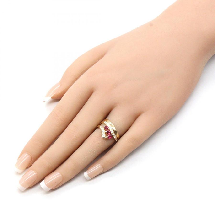 翁淳　ゴールドリング　 K18 ルビー0.38ct ダイヤ0.15ct ジュエリー 翁淳 リング ブランドオフ JEWELRY K18（イエローゴールド