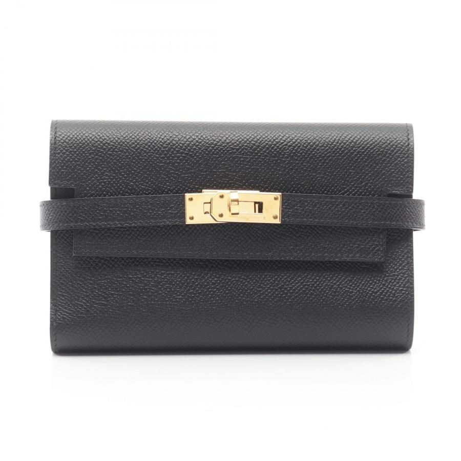 エルメス HERMES ケリーウォレット ミディアム 三つ折り財布 財布 ヴォーエプソン ヴォーエプソン レディース ブラック系 【中古】 HERMES（エルメス） ケリーウォレット ミディアム ブランドオフ その他