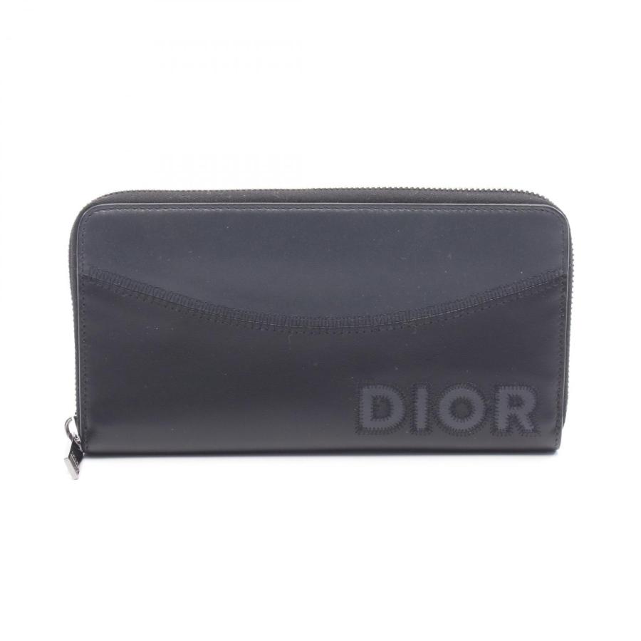 ディオール ロゴ ブランドオフ Dior レザー ラウンド長財布 中古