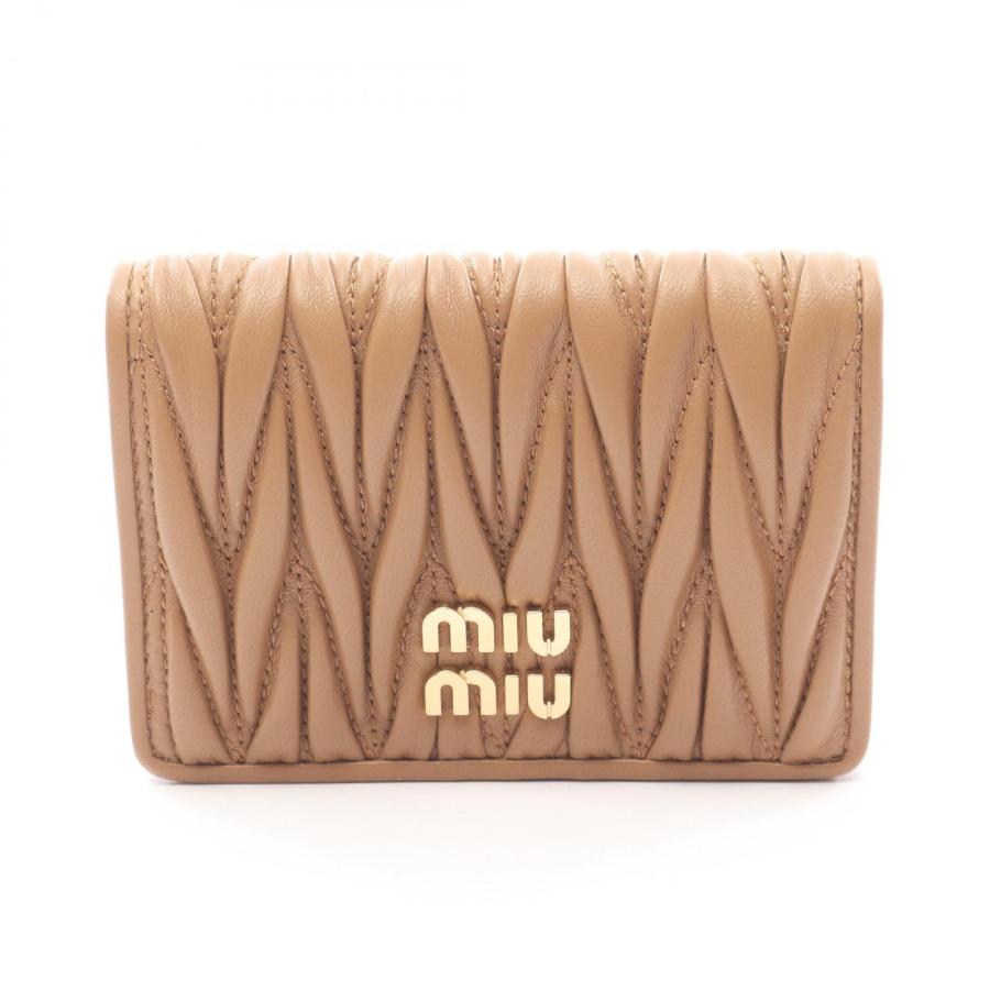 ミュウ ミュウ Miu Miu MATELASSE？MIU OLD カードケース アクセサリー レザー レディース ブラウン系 5MC076AF6QF0201 【新品】 ミュウ MATELASSE'MIU ブランドオフ Miu レザー カードケース