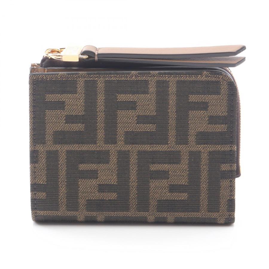 ✨FENDI✨フェンディ✨ズッカ柄✨FFロゴ✨ブラウン✨二つ折り財布✨ FENDI（フェンディ） ズッカ ブランドオフ キャンバス 二つ折り財布
