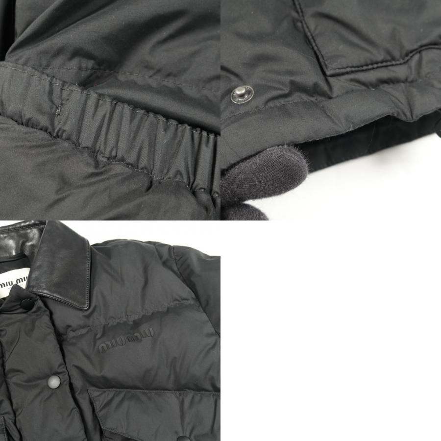 ミュウ ブランドオフ Miu レザー ダウンジャケット 中古 レディース 