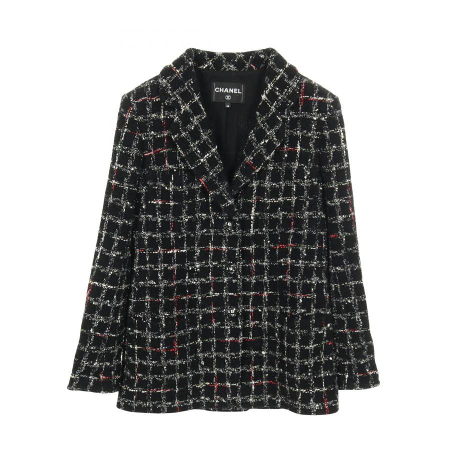 シャネル　正規品　ツイードコート　ジャケット　ブルゾン　ココマークボタン CHANEL（シャネル） ココマークボタン ツイード ブランドオフ ウール