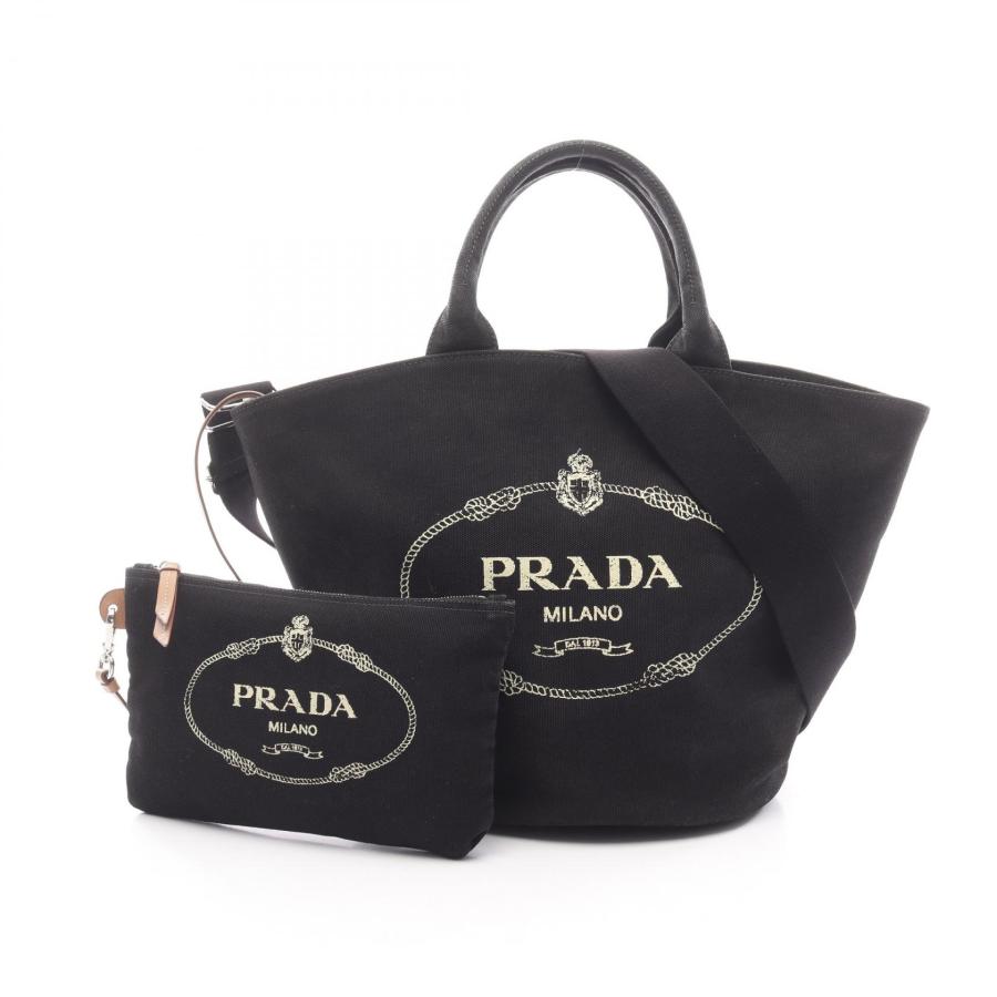 PRADA ブラックキャンバスハンドバッグ PRADA（プラダ） CANAPA カナパ ブランドオフ キャンバス ハンドバッグ