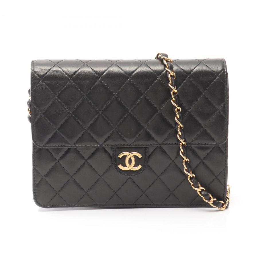 シャネル CHANEL マトラッセ シングルフラップ ショルダーバッグ バッグ ラムスキン（羊革） レディース ブラック系 【中古】 CHANEL（シャネル） マトラッセ シングルフラップ ブランドオフ