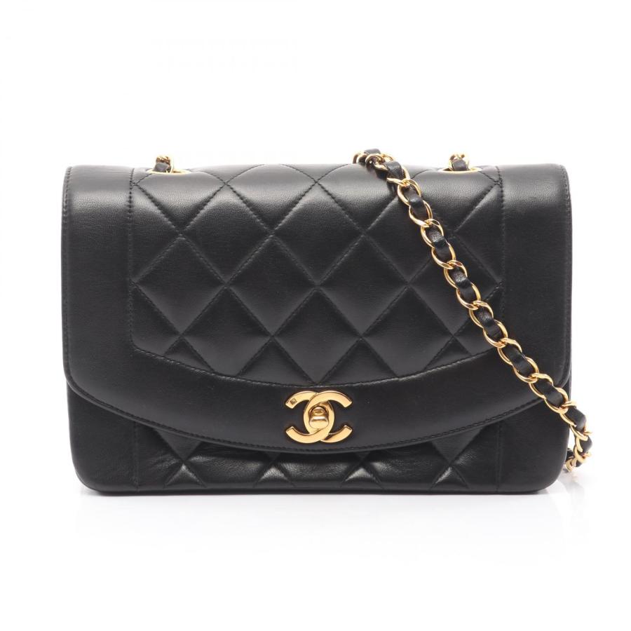 シャネル CHANEL マトラッセ ダイアナフラップ ショルダーバッグ バッグ ラムスキン（羊革） レディース ブラック系 A01164 【中古】 CHANEL（シャネル） マトラッセ ダイアナフラップ ブランドオフ