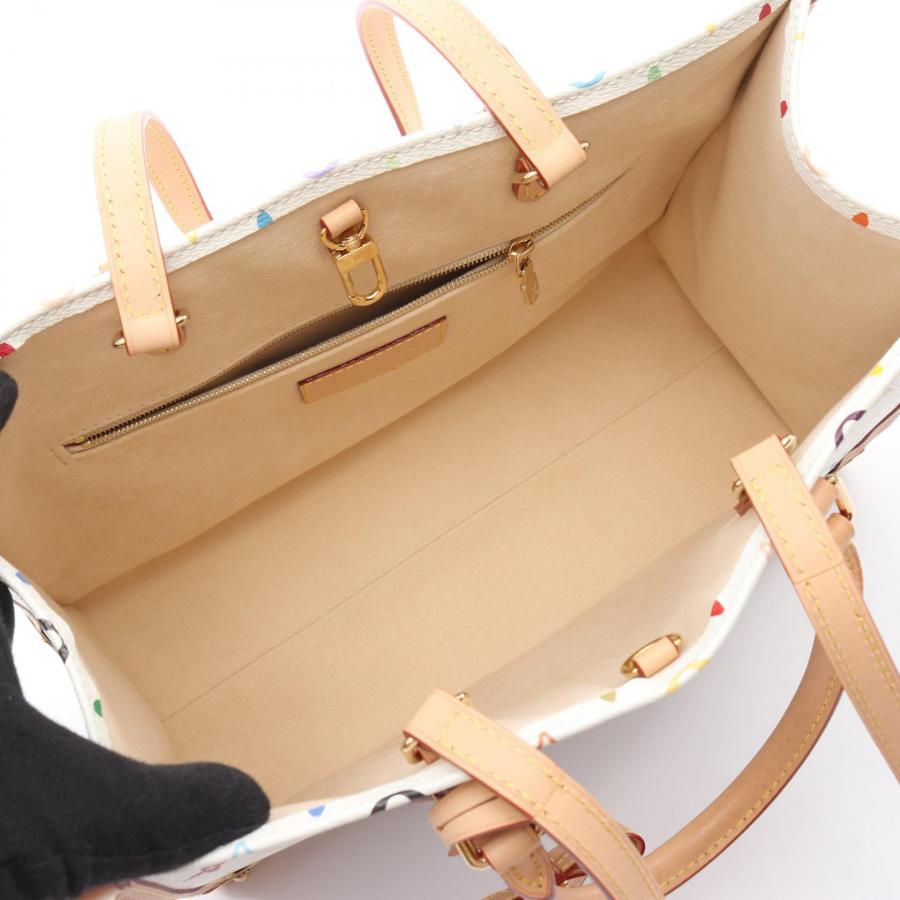 ルイ・ヴィトン LOUIS VUITTON × 村上隆 オンザゴー トランクMM モノグラムマルチカラー ブロン ブランドオフ Lの画像