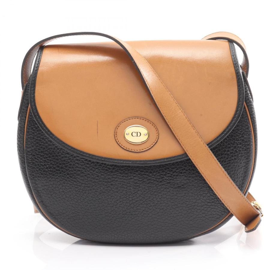 Dior クリスチャンディオール CDロゴ レザー ショルダーバッグ ブラック ほぼ未使用 Christian Dior クリスチャン ディオール CD ロゴ 金具