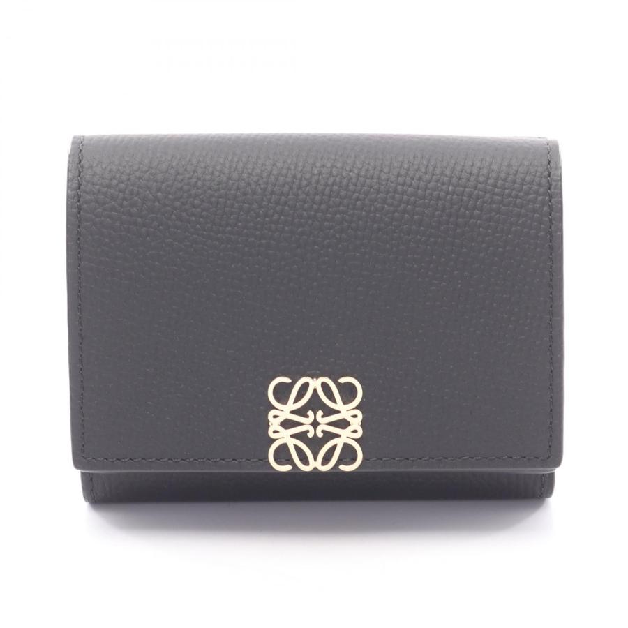 LOEWE アナグラム トライフォールドウォレット ブラック 三つ折り財布 LOEWE（ロエベ） アナグラム トライフォールド ウォレット ブランド