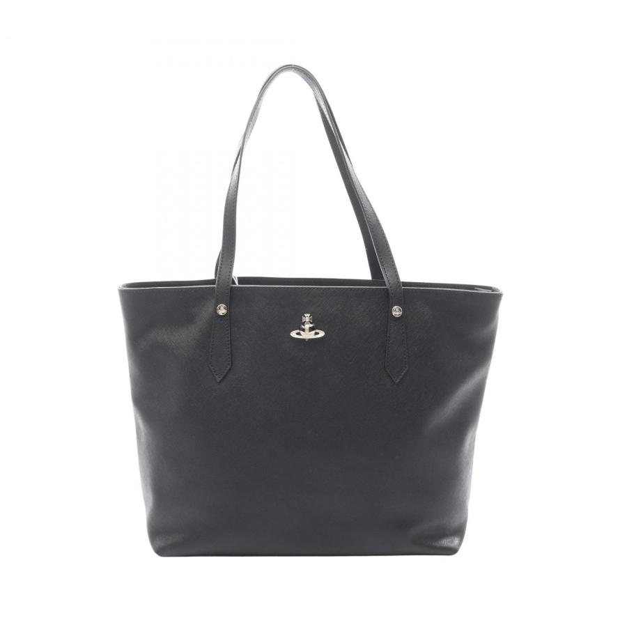 【美品】ヴィヴィアンウエストウッド トートバッグ レザー オーブ 総柄 ロゴ 黒 日本限定】EXECUTIVE スクエアトートバッグM(ブラック)（メンズ