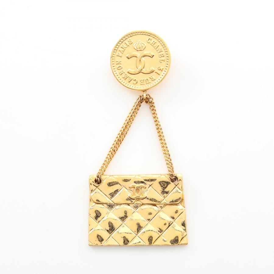 【美品】CHANEL シャネル　ココマーク　マトラッセバック ゴールド ブローチ CHANEL（シャネル） マトラッセ バッグモチーフ ブランドオフ CHANEL