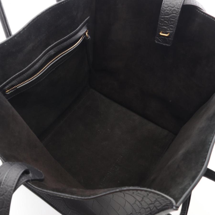 CELINE セリーヌ　ラゲージ　ファントム　ブラックレザー トートバッグ CELINE（セリーヌ） ラゲージ ファントム ブランドオフ レザー トート