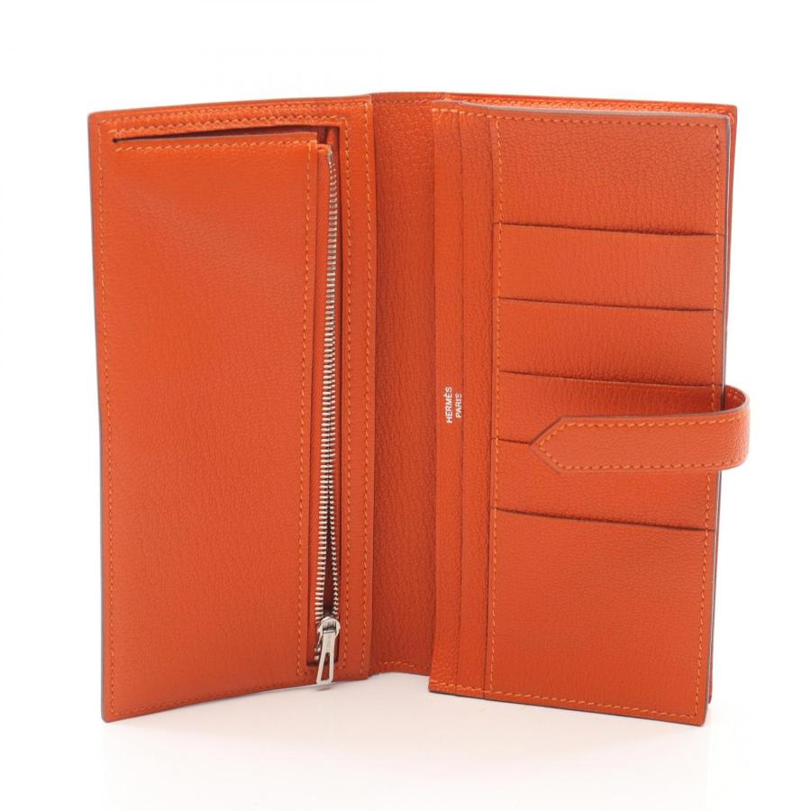 エルメス ベアンスフレ ブランドオフ HERMES レザー 二つ折り長財布 シェーブル 中古 レディースの画像