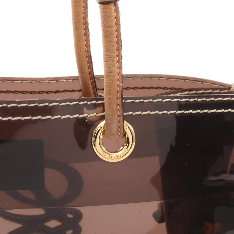 美品LOEWE ロエベ アナグラム ビニールトートバッグ ブラウン 保存袋付き LOEWE（ロエベ） アナグラム ショッパートート ブランドオフ ビニール