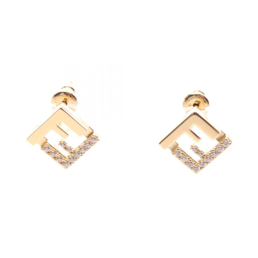 レディース FENDI ゴールドクリスタルピアス