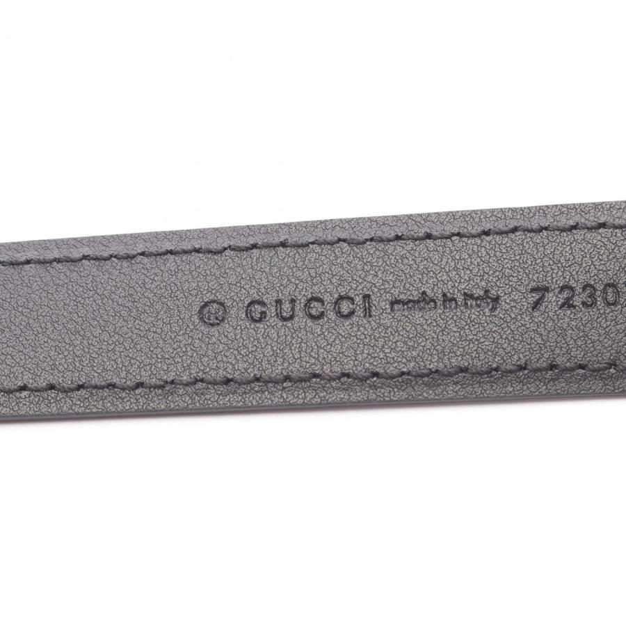 GUCCI（グッチ） ブロンディ スリムベルト ブランドオフ レザー ベルト