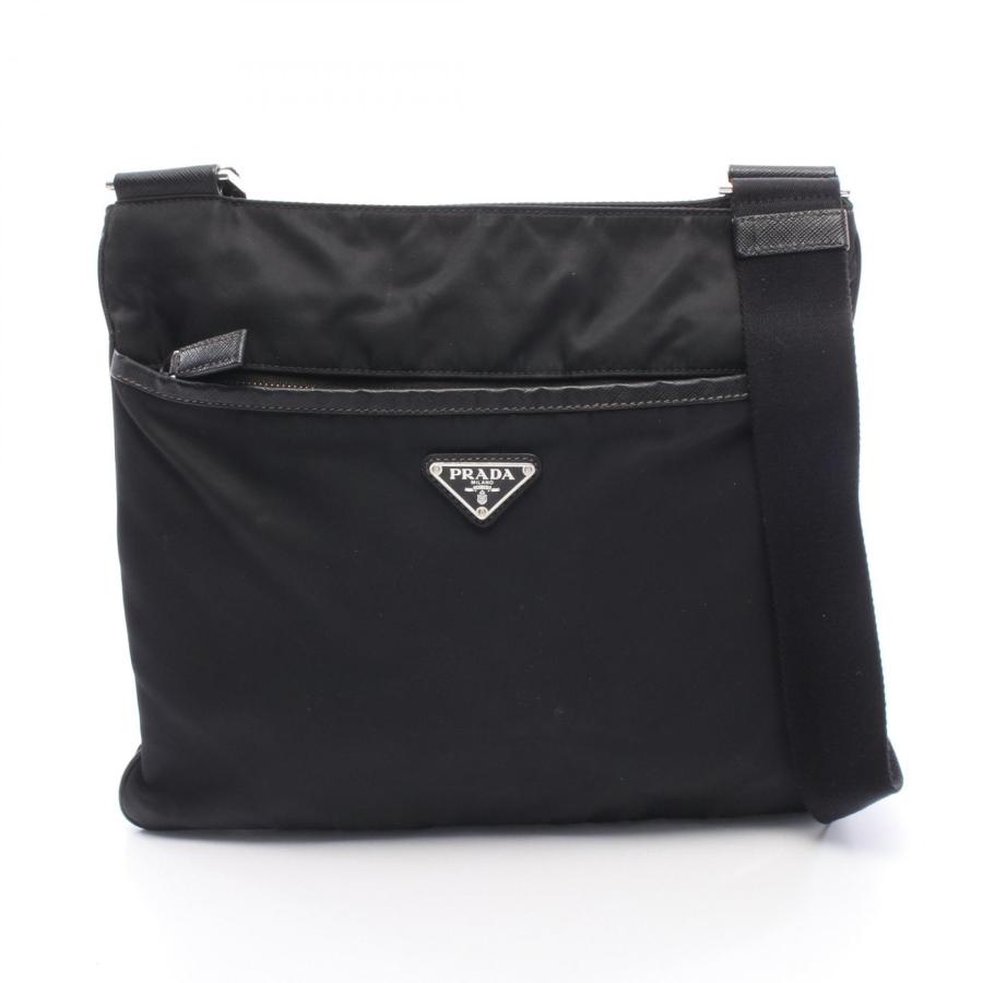 プラダ PRADA TESSUTO + SAFFI ショルダーバッグ バッグ ナイロン サフィアーノレザー メンズ レディース ブラック系 2VH053 【中古】 PRADA（プラダ） TESSUTO + SAFFI ブランドオフ ナイロン ショルダー