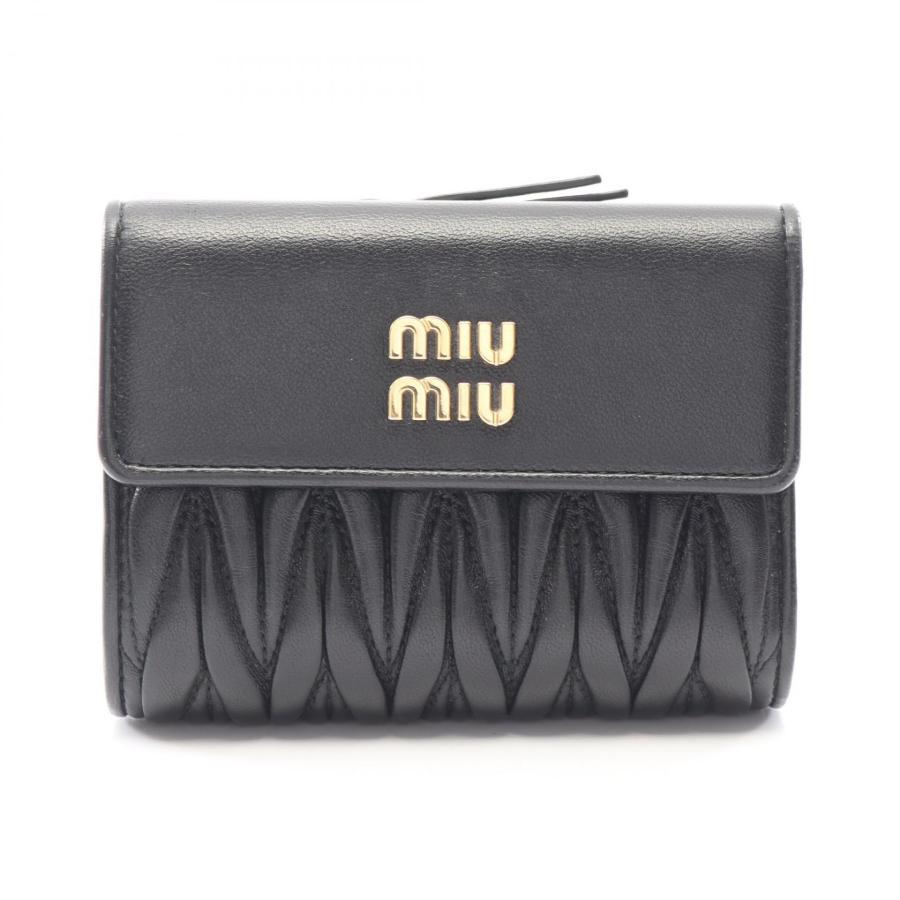 ミュウ マテラッセ ブランドオフ Miu レザー 三つ折り財布 ナッパ
