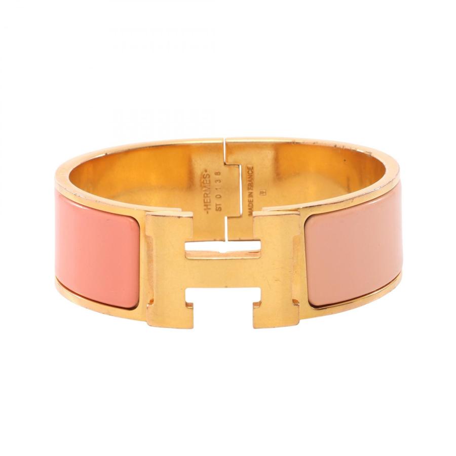 美品　HERMES Hバングル クリッククラック ゴールド ピンク HERMES（エルメス） クリッククラックGM ブランドオフ HERMES GP