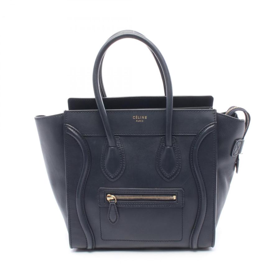 【美品】セリーヌ ラゲージ マイクロ レザー トート ハンドバッグ CELINE（セリーヌ） ラゲージ マイクロショッパー ブランドオフ レザー