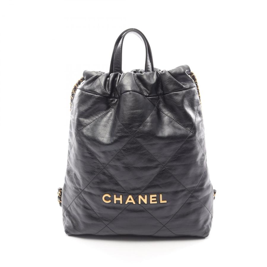 CHANEL ブラックレザーリュックサック CHANEL（シャネル） シャネル22 スモール ブランドオフ レザー