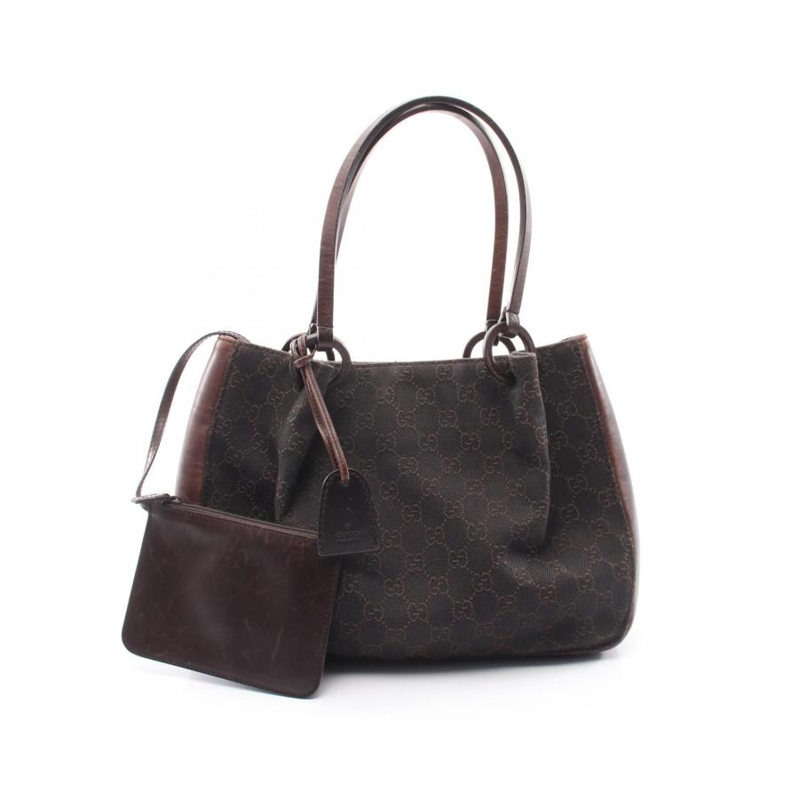 GUCCI gg柄　キャンバスレザーバッグ シリアル番号付き GUCCI（グッチ） GG柄 ポーチ付き ブランドオフ キャンバス トート
