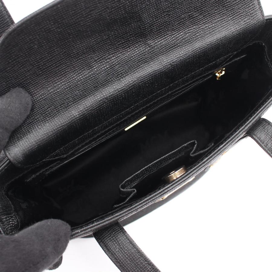 MCM（エムシーエム） ロゴスタッズ ブランドオフ レザー ハンドバッグ
