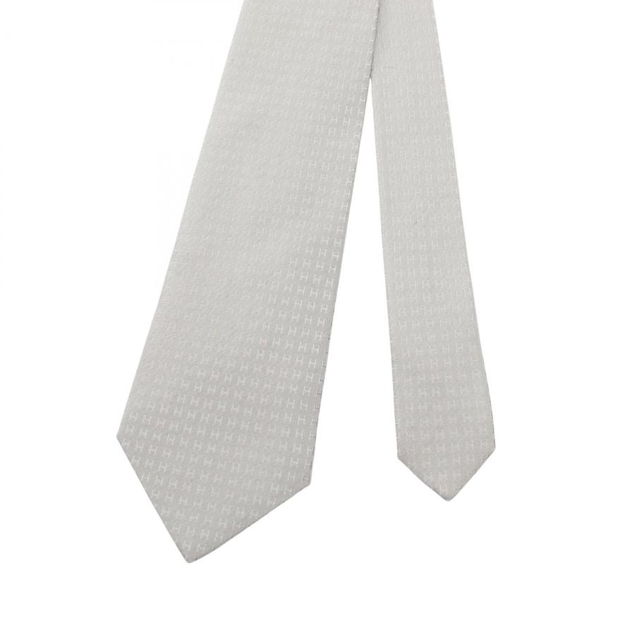 HERMES エルメス ネクタイ ファソネH H柄 シルク グレー HERMES（エルメス） H柄 ブランドオフ シルク ネクタイ 中古 メンズ