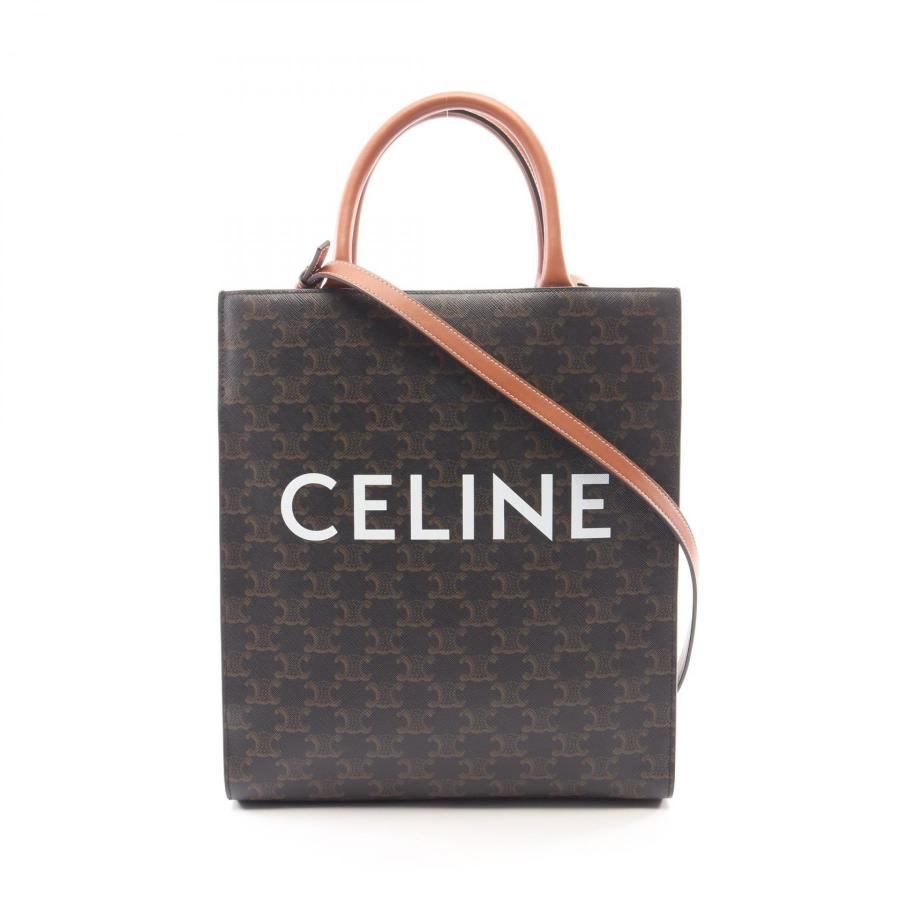 【美品】CELINE セリーヌ トリオンフ　キャンバス　バーティカルカバ　トート CELINE（セリーヌ） 爆買 スモール バーティカル カバ トリオンフ 2WAY