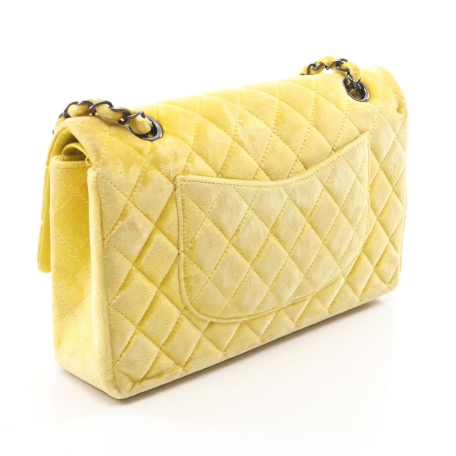 【限定値下げ】CHANEL フラップバッグ　マトラッセ　レモンイエロー CHANEL（シャネル） マトラッセ Wフラップ ブラック金具 ブランドオフ
